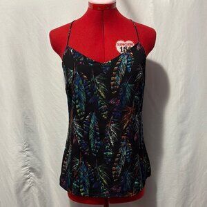 XS128 Dynamite Black and Green Camisole with Spaghetti Straps